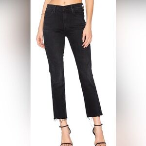Mother jeans 29 high waisted rascal ankle fray blackbird